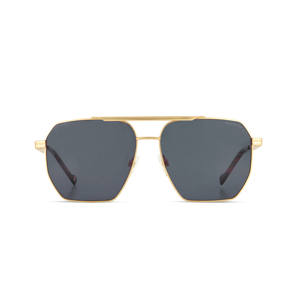 col.824 matte gold blue lenses